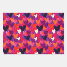 Abstrato Sketch Corações Coloridos