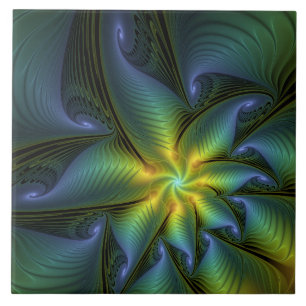 Abstrato Star, Ouro Verde brilhante Arte Fractal