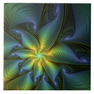 Abstrato Star, Ouro Verde brilhante Arte Fractal