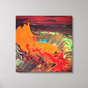 Abstrato Stretch Canvas "Orange Burst"