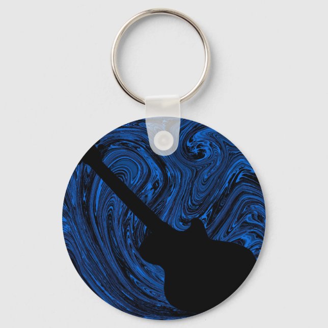 Abstrato suga Chaveiro de violão, azul (Frente)