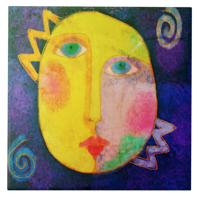 Abstrato Sun Face Digital Painting (Frente)