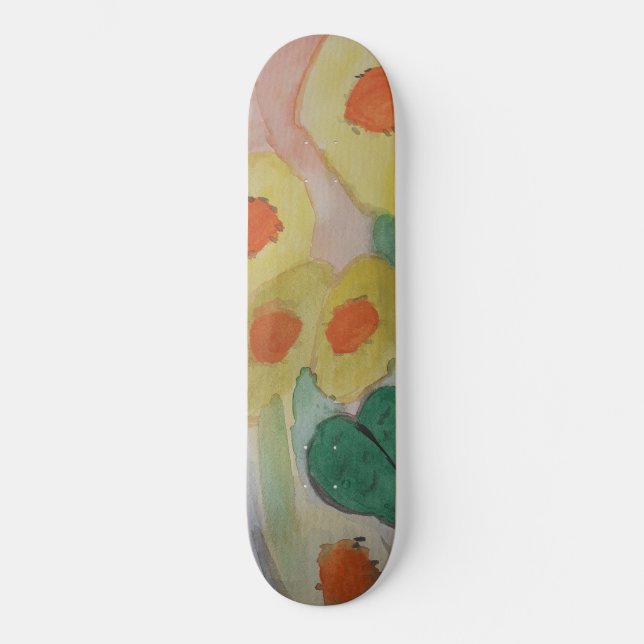 Abstrato Sunflower Skateboard (Frente)