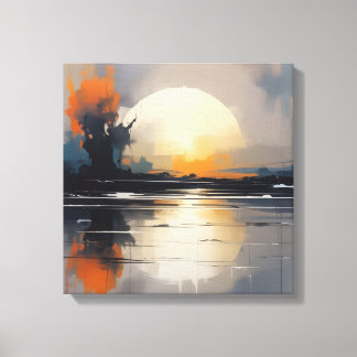 Abstrato Sunset Landscape canvas Art