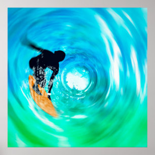 Abstrato Surfer Silhouette Poster