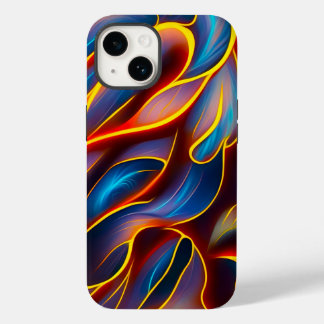 Abstrato Swirl Blue Red Flames