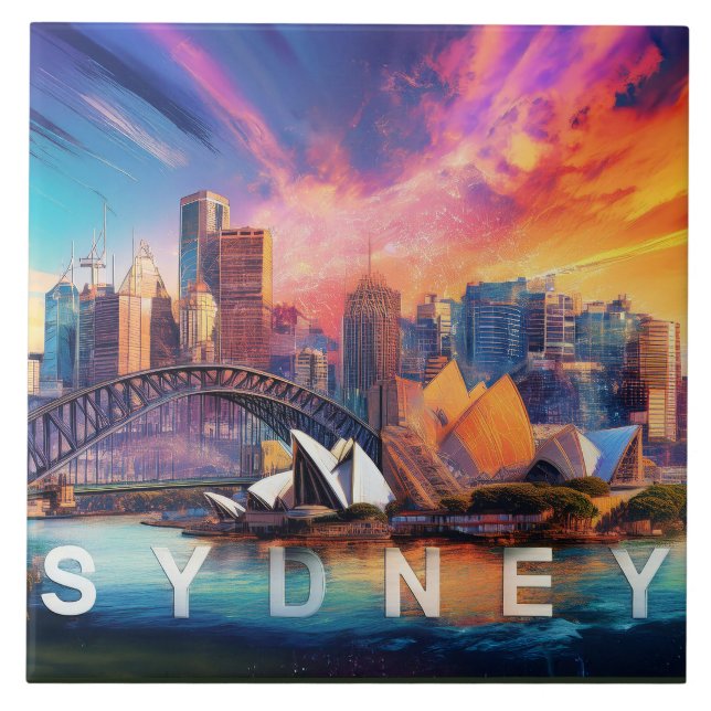 Abstrato Sydney Skyline Art Modern (Frente)