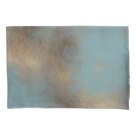 Abstrato Teal Blue Dourado Art