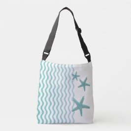 Abstrato Teal Seaside com Bolsa de Starfish