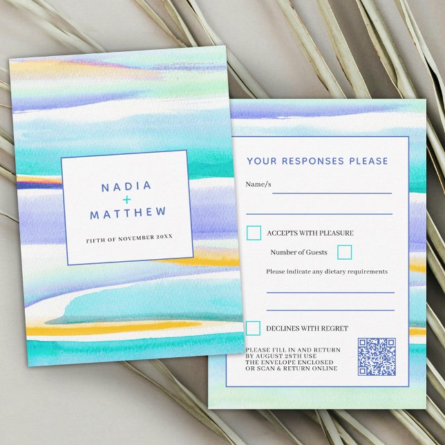 Abstrato tidal linhas azuis resposta ao casamento  (Criador carregado)