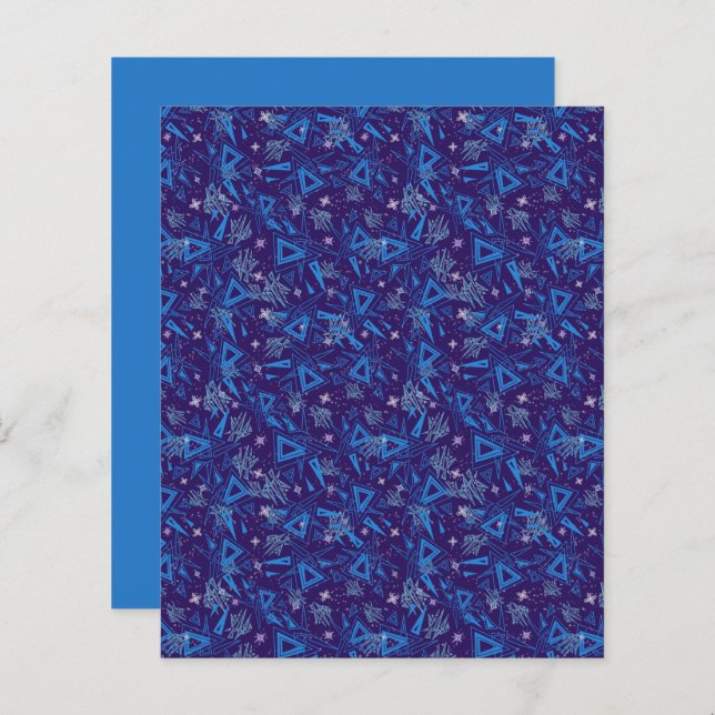 Abstrato Triangle Blue Aqua Ice Crystbook Scrapboo (Frente/Verso)