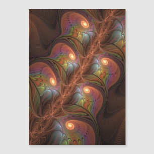 Abstrato Trippy Marrom Fractal Fluorescente Colori