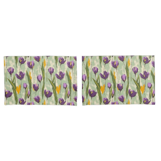 Abstrato Tulip Blooms no Fundo Verde da Casa da Mo (Frente - conjunto)