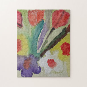 Abstrato Tulipas e Flores de Mola Quebra-cabeça