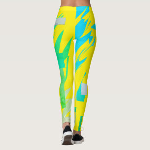 Abstrato Turquesa Pastel Colors Leggings