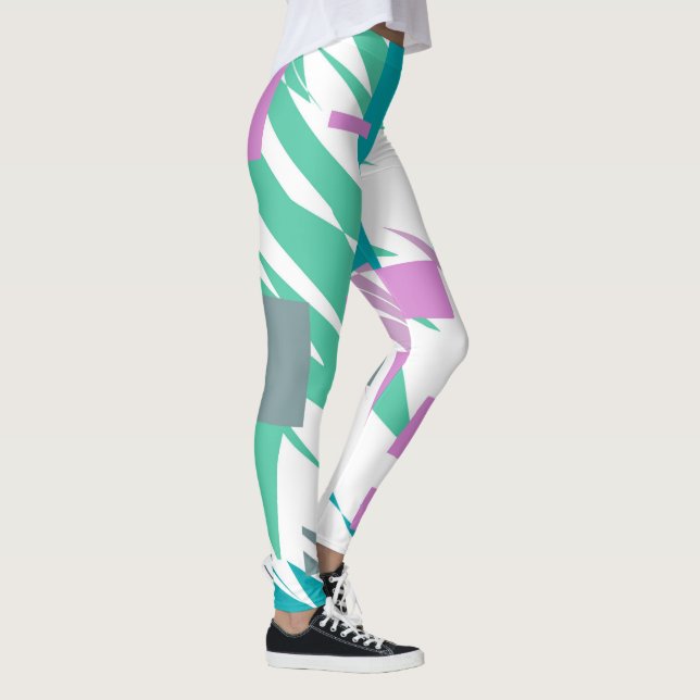 Abstrato Turquesa Pastel Colors Leggings (Direita)