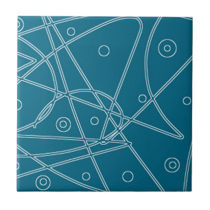Abstrato Turquoise Lines Círculos Minimalismo