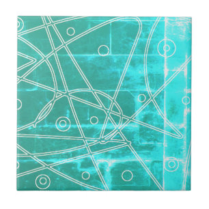 Abstrato Turquoise Lines Círculos Minimalismo