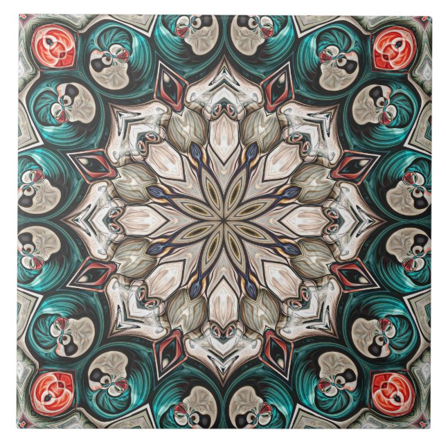 Abstrato Turquoise Mandala (Frente)