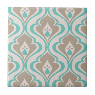 Abstrato Turquoise Taupe Vintage decorative DIY