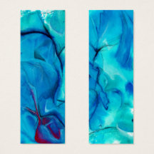 Abstrato Underwater Blue Watercolor Bookmark