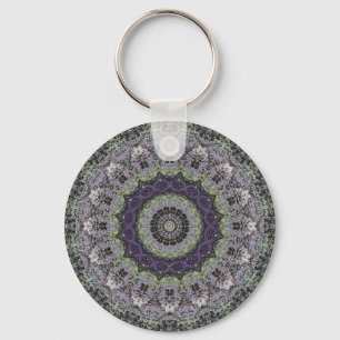 Abstrato Verde de Terceiro Olho Mandala Chaveiro