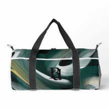 Abstrato Verde-Dourado  com barra de Duffel branca