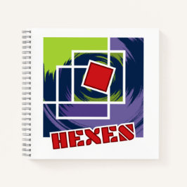Abstrato verde e roxo rebelde quadrados com hexos