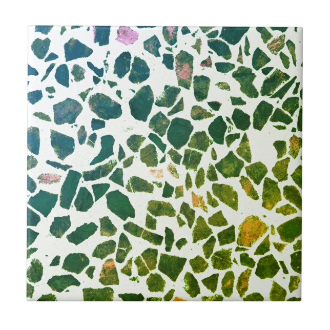 Abstrato Verde moderno Marble Stone Terrazzo (Frente)