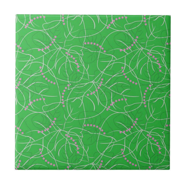 Abstrato Verde-Rosa Moderno Versão Floral 3 (Frente)