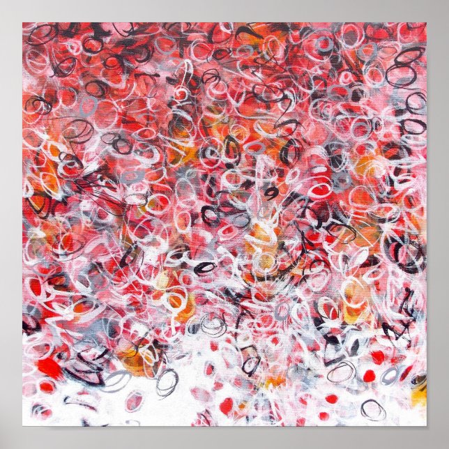 abstrato Vermelho,,, Impressão de Arte Moderna Bra (Frente)