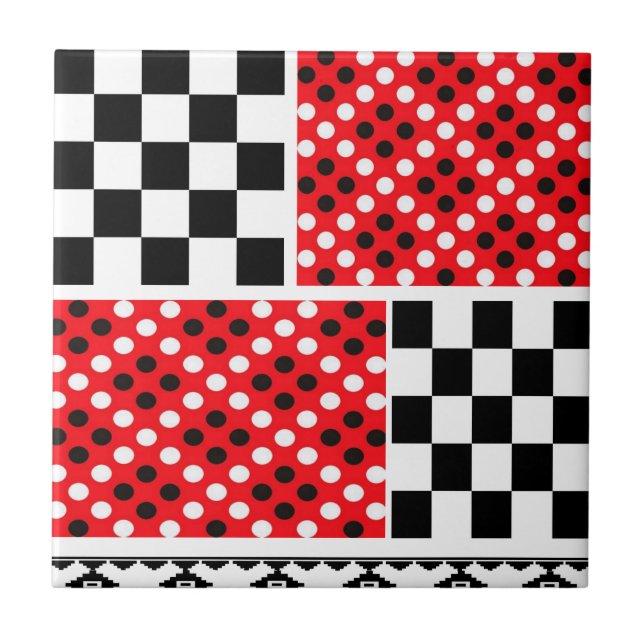 Abstrato Vermelho Russo de Azulejo cerâmico (Frente)