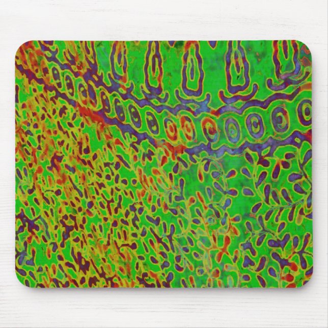 Abstrato vermelho & verde Mousepad do Batik (Frente)