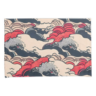 Abstrato Vintage Ocean Waves Arte Japonesa