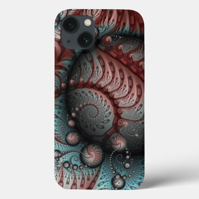 Abstrato Vivid Fantasy Fractal Art Brown Blue (Verso)