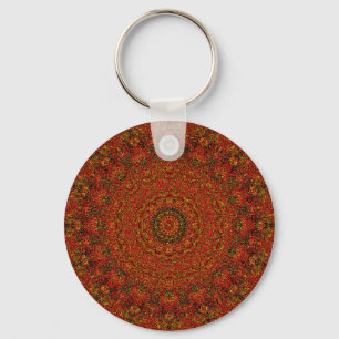 Abstrato vulcânico Mandala Chaveiro