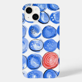 Abstrato Watercolor Blue Pontos