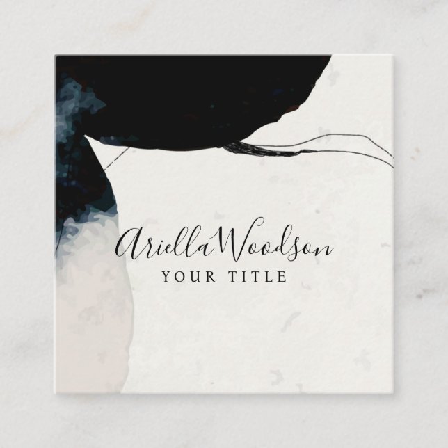 Abstrato Watercolor Cartão de visita (Frente)