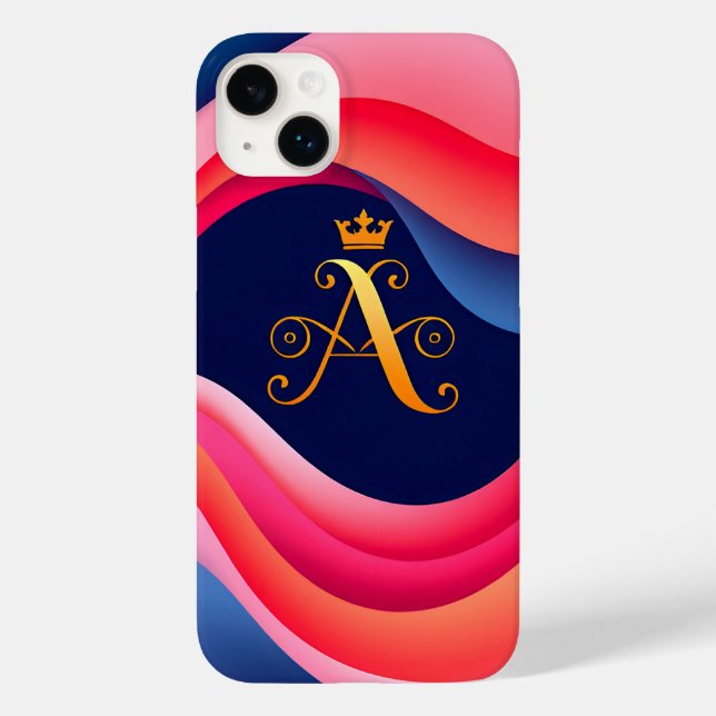 Abstrato Waves com Ouro inicial (Verso)