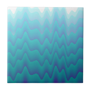 Abstrato Waves Turquoise Blue