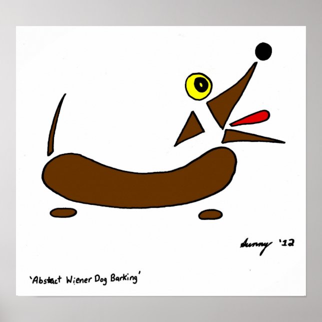 Abstrato Wiener Dog Poster (Frente)