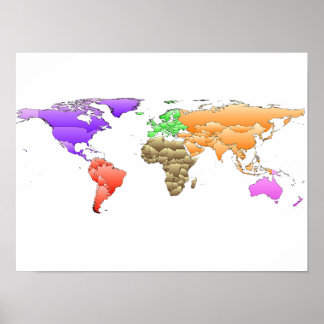 Abstrato Wold Map Poster