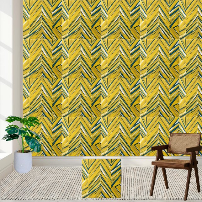 Abstrato Yellow Chevron - Padrão Cerâmica Azulejo (Abstract Yellow Chevron Pattern Ceramic Tile)