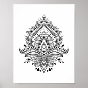 Abstrato yin yang mandala Poster de 8,5" x 11"