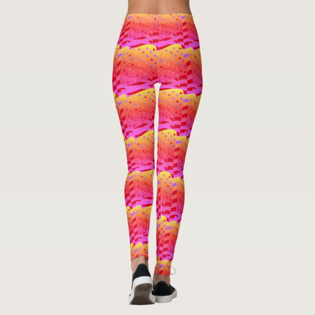 Abstrato Yoga Lady Leggings (Verso)