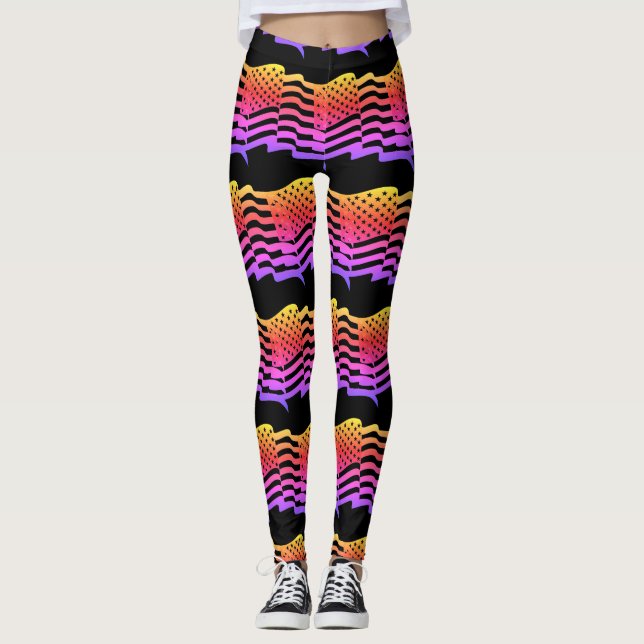 Abstrato Yoga Lady Leggings (Frente)