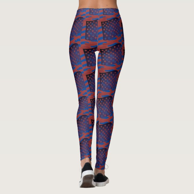 Abstrato Yoga Lady Leggings (Verso)