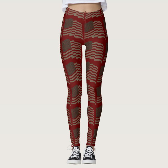 Abstrato Yoga Lady Leggings (Frente)