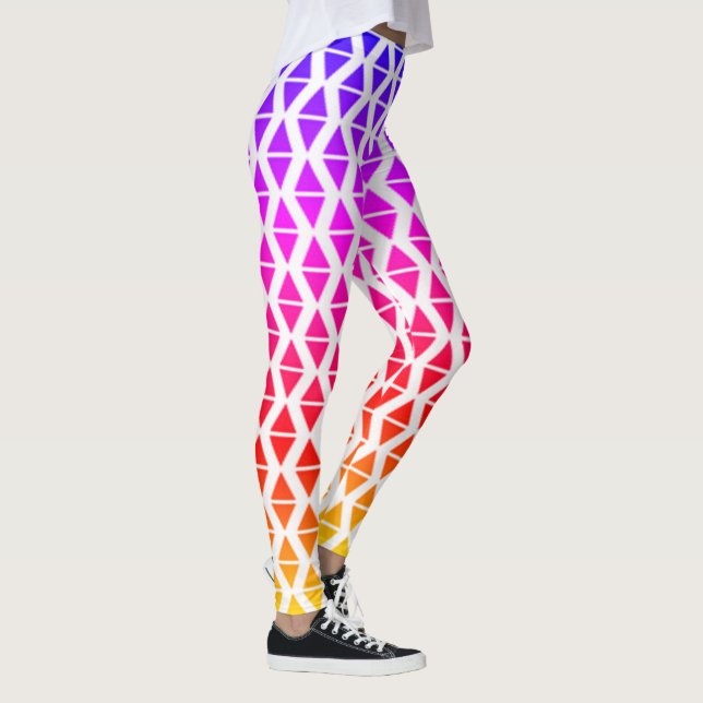 Abstrato Yoga Pants Leggings Bright Vibrant Beach (Direita)
