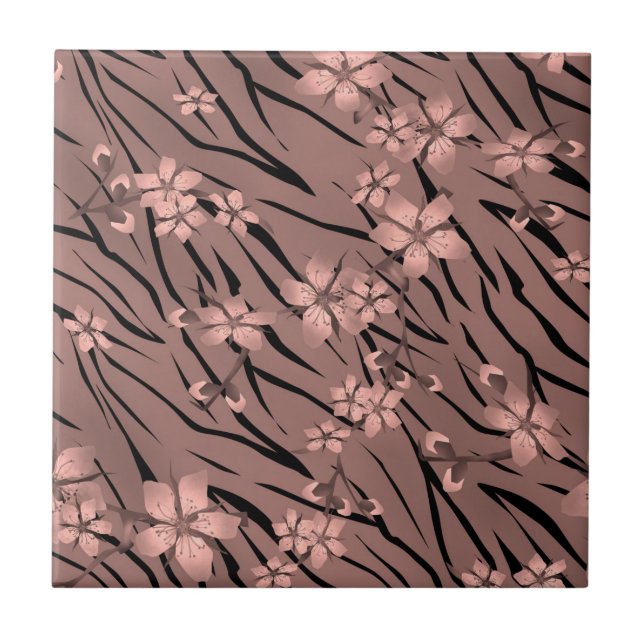 Abstrato zebra tigre couro florescente (Frente)